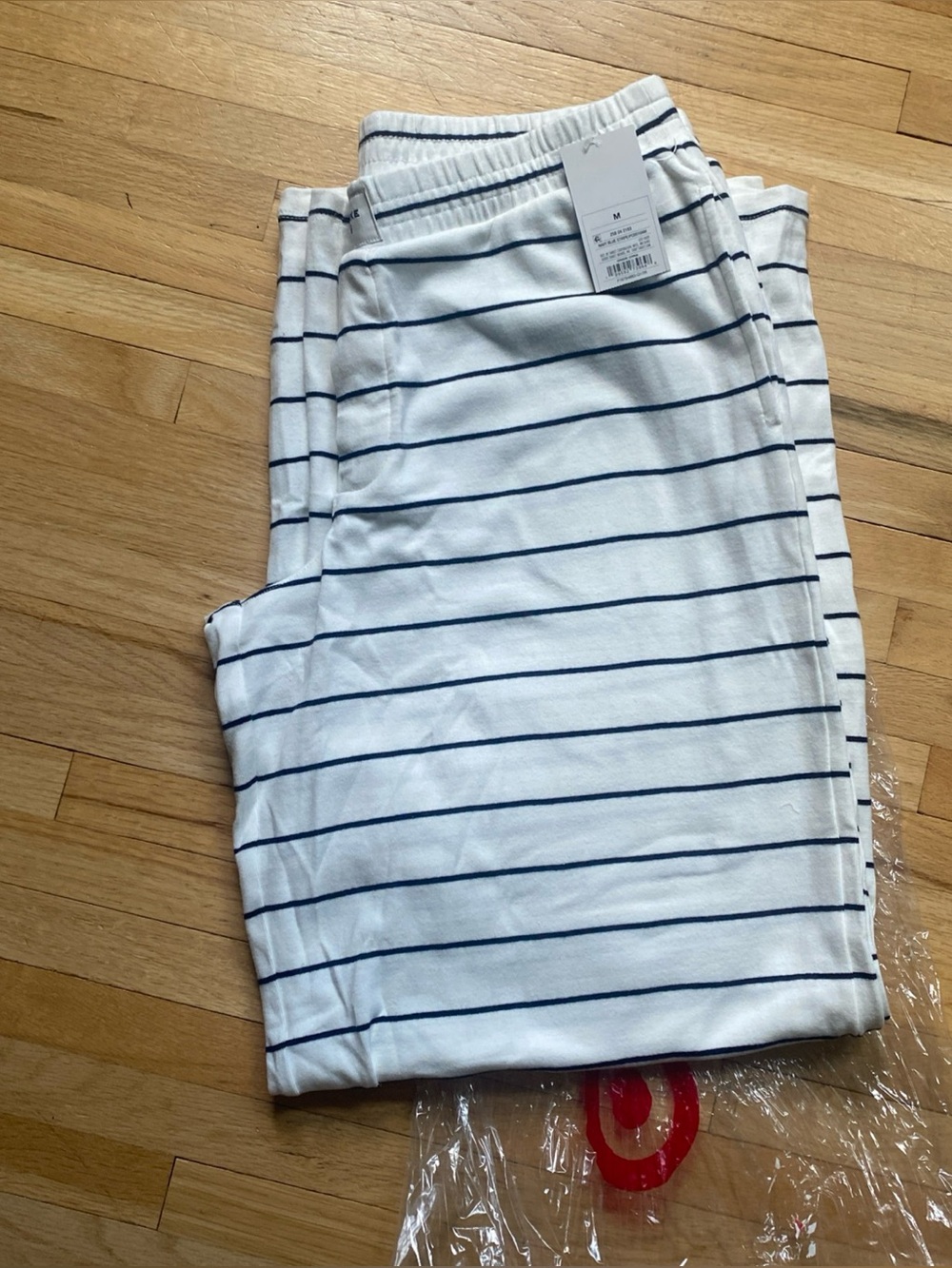 NWT Parke X Target Women's Striped Cotton Lounge Pants Navy Blue/White Size MED